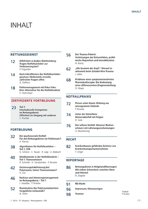 RETTUNGSDIENST 07/2014