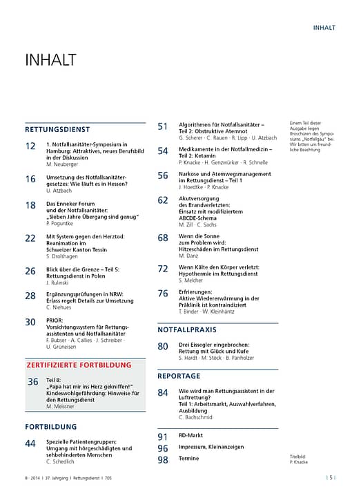 RETTUNGSDIENST 08/2014