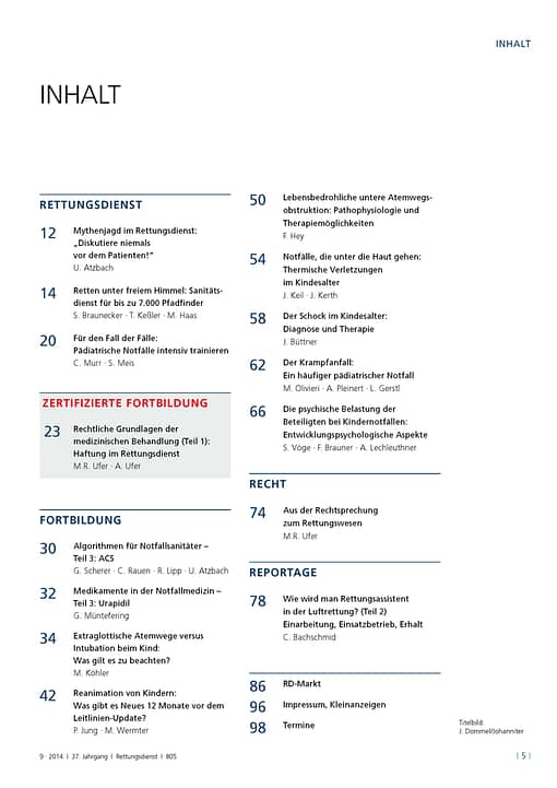 RETTUNGSDIENST 09/2014