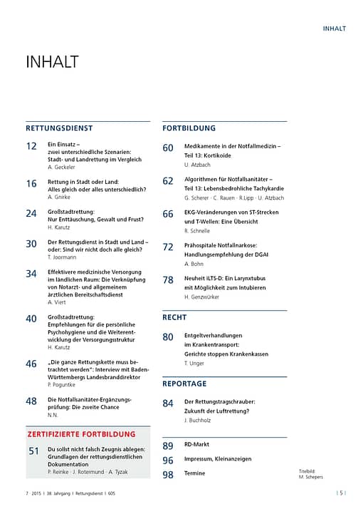 RETTUNGSDIENST 07/2015