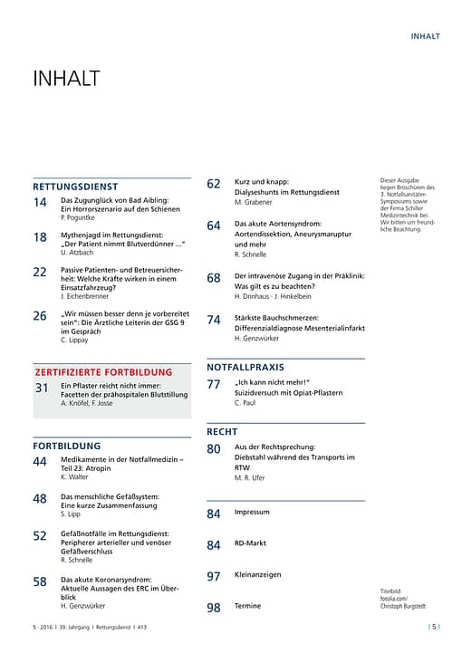 RETTUNGSDIENST 05/2016