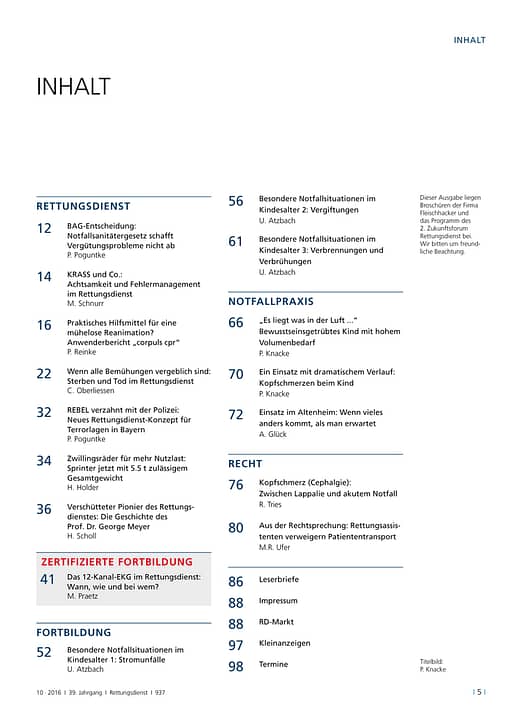 RETTUNGSDIENST 10/2016