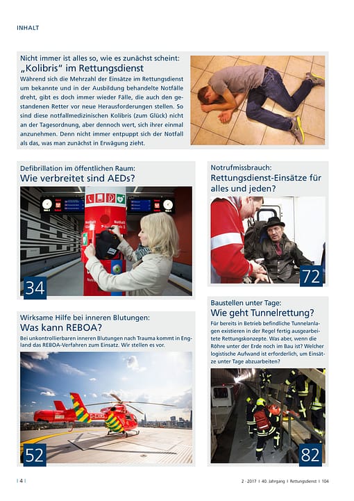 Rettungsdienst 2/2017 - Kolibris in der Notfallmedizin