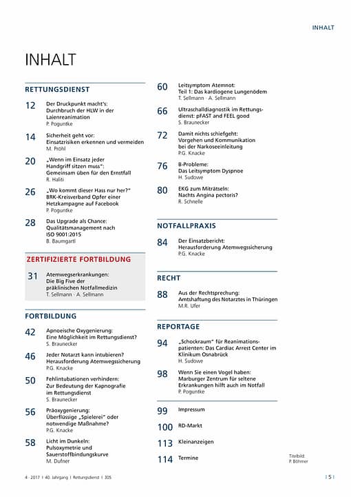 Rettungsdienst 4/2017 - Atemwegserkrankungen und Atemwegsmanagement