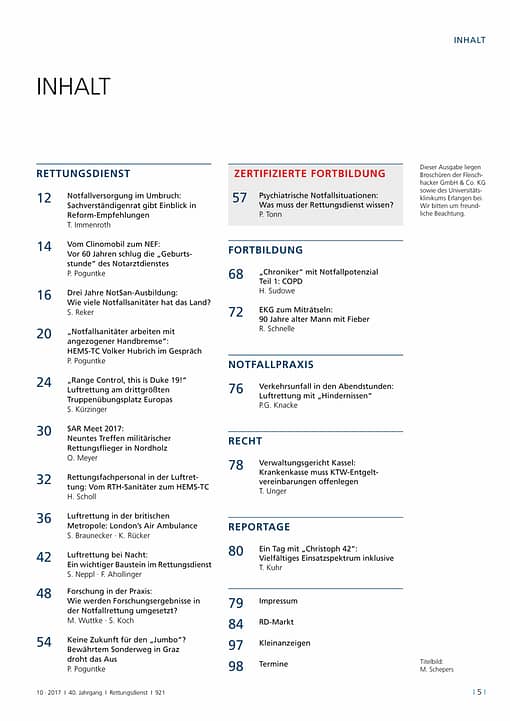 Rettungsdienst 10/2017 - Luftrettung