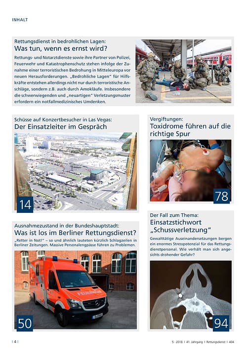 Rettungsdienst 5/2018 - Bedrohliche Lagen