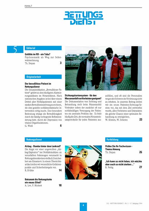 RETTUNGSDIENST 05/1994