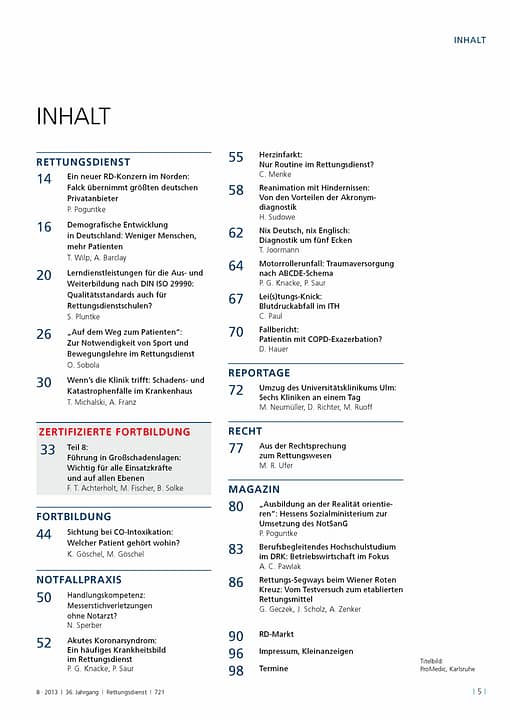 RETTUNGSDIENST 08/2013