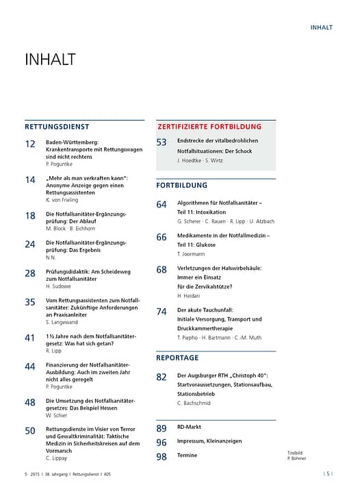 RETTUNGSDIENST 05/2015