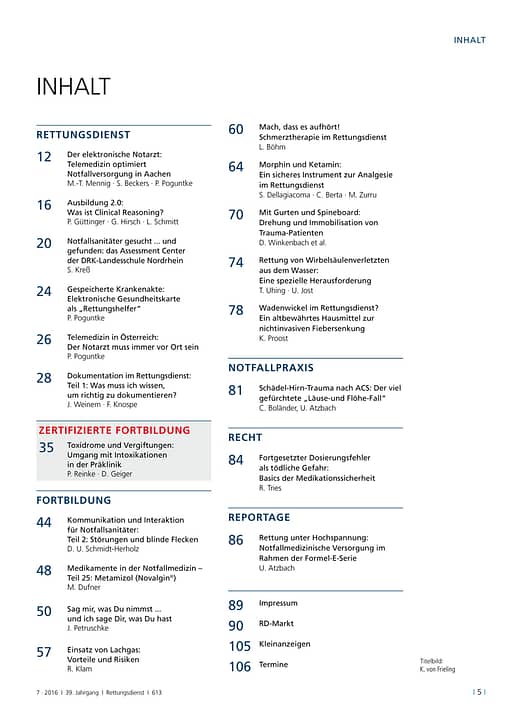 RETTUNGSDIENST 07/2016
