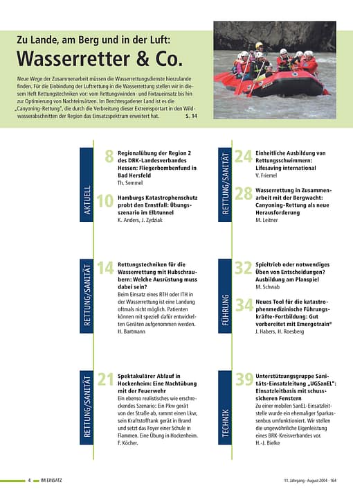 IM EINSATZ 04/2004 - Lifesaving im Verbund