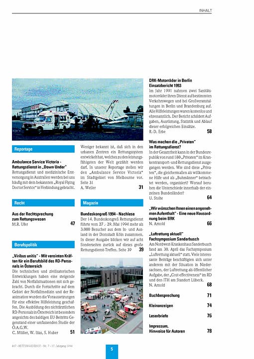 RETTUNGSDIENST 07/1994