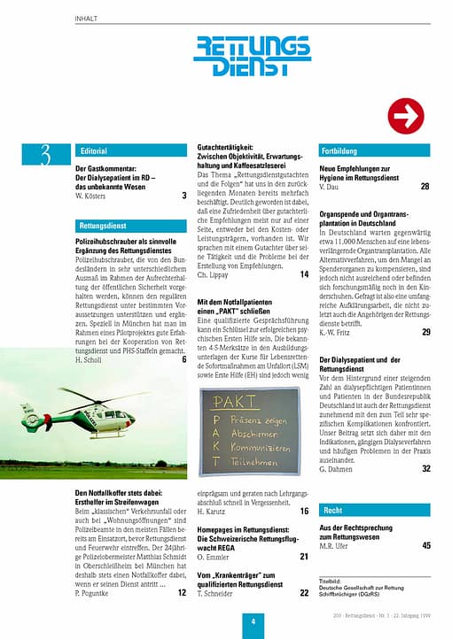 RETTUNGSDIENST 03/1999