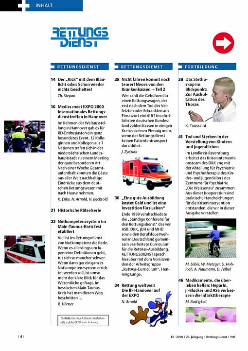 RETTUNGSDIENST 10/2000