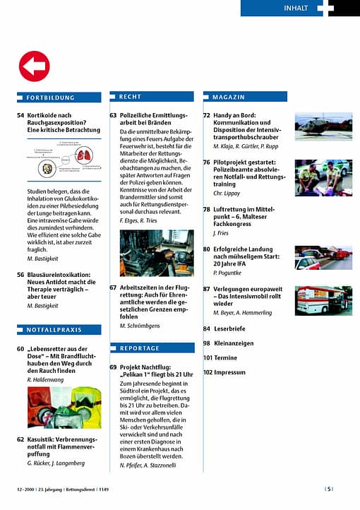 RETTUNGSDIENST 12/2000