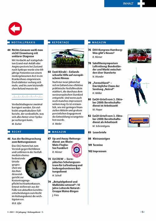 RETTUNGSDIENST 01/2001