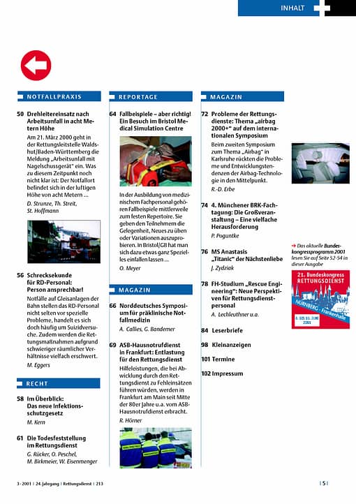 RETTUNGSDIENST 03/2001