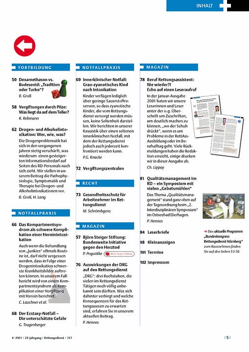RETTUNGSDIENST 04/2001