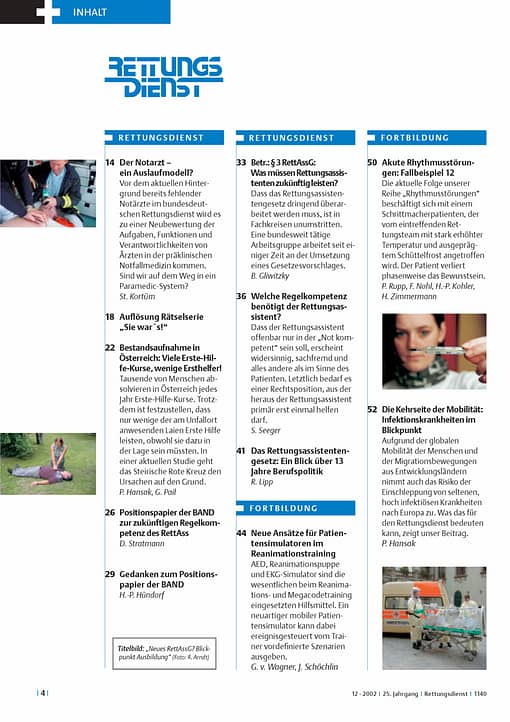 RETTUNGSDIENST 12/2002