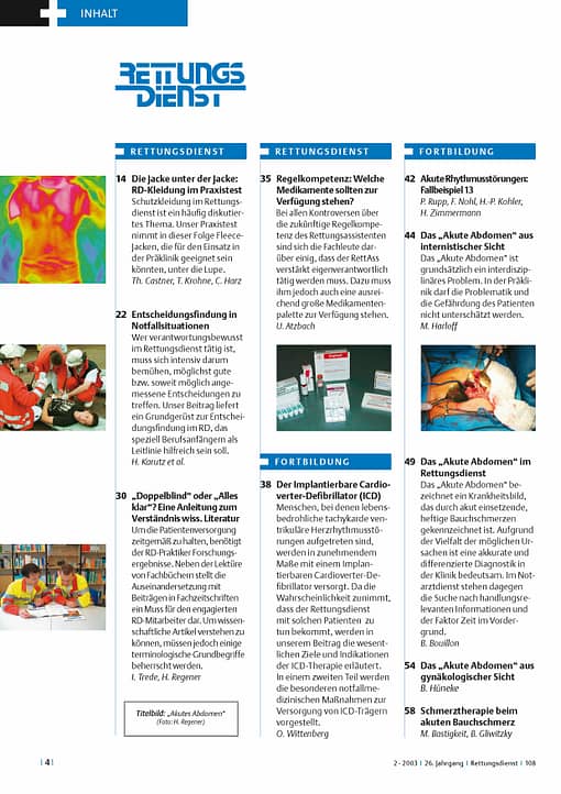 RETTUNGSDIENST 02/2003