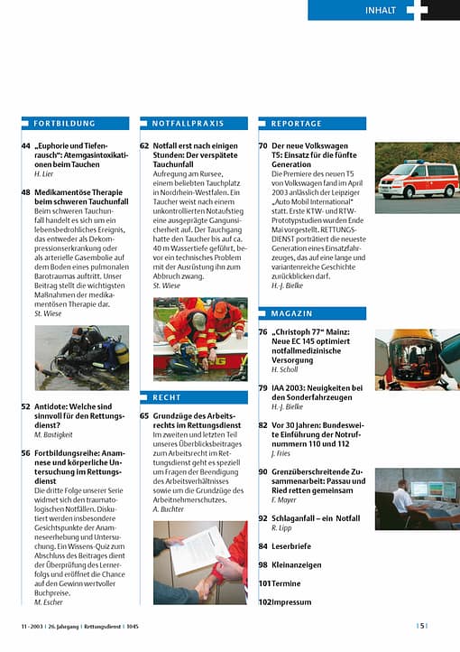 RETTUNGSDIENST 11/2003