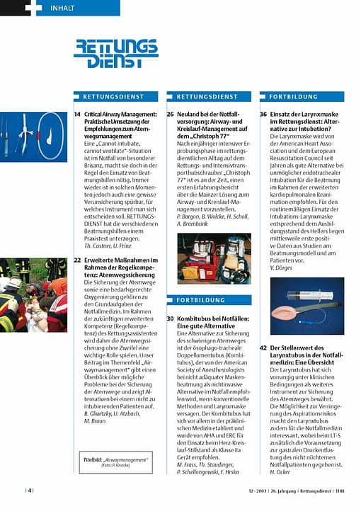RETTUNGSDIENST 12/2003