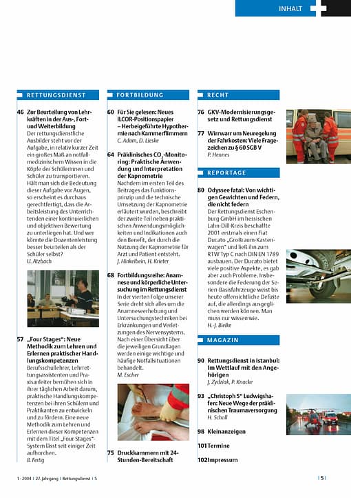 RETTUNGSDIENST 01/2004