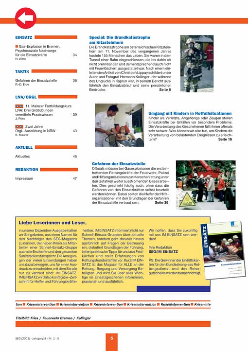 SEG MAGAZIN 01/2001