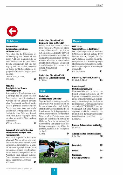 RETTUNGSDIENST 06/1998