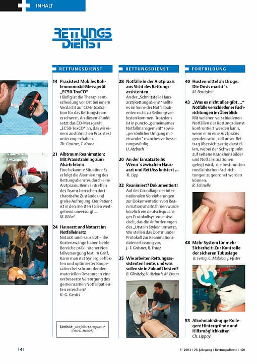 RETTUNGSDIENST 05/2003