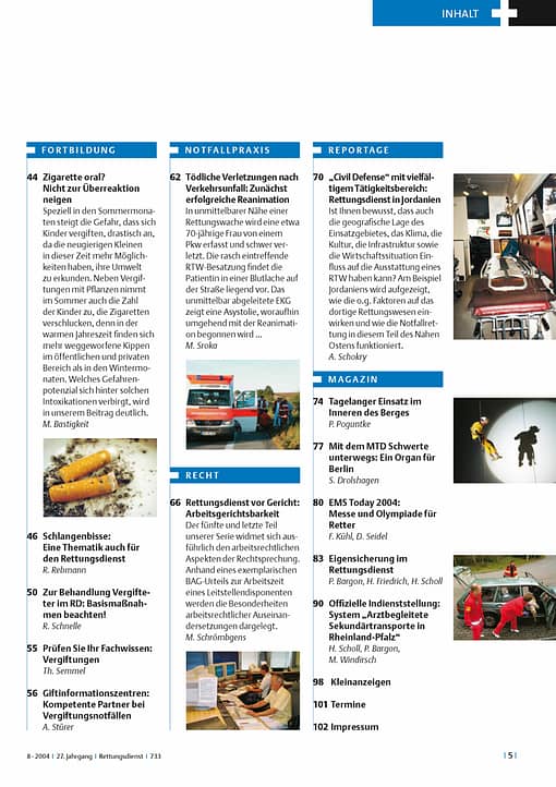 RETTUNGSDIENST 08/2004