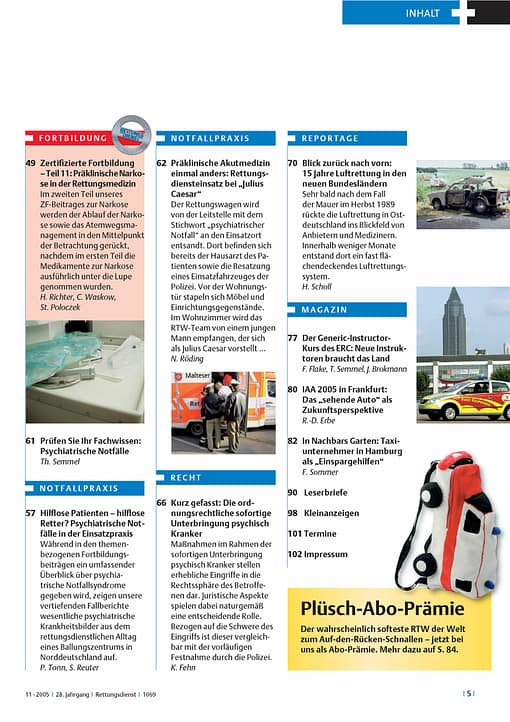RETTUNGSDIENST 11/2005