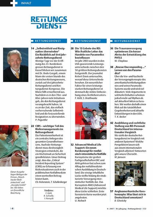 RETTUNGSDIENST 06/2007