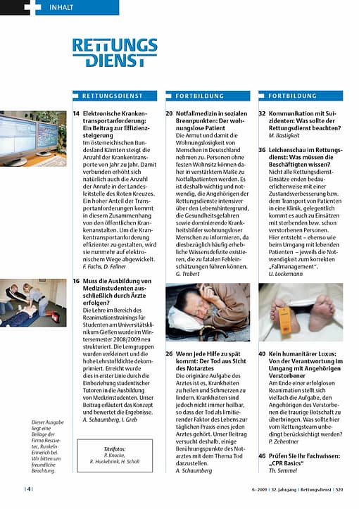 RETTUNGSDIENST 06/2009