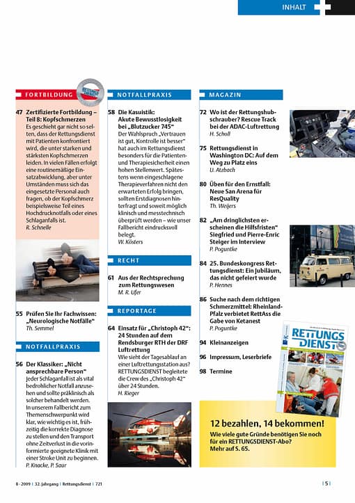 RETTUNGSDIENST 08/2009