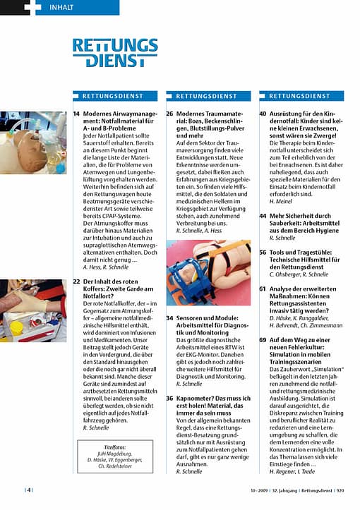 RETTUNGSDIENST 10/2009