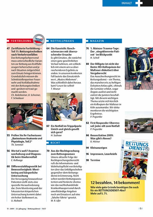 RETTUNGSDIENST 11/2009
