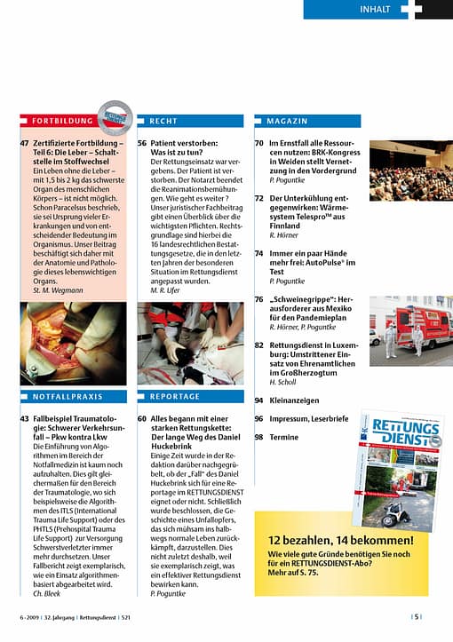 RETTUNGSDIENST 06/2009