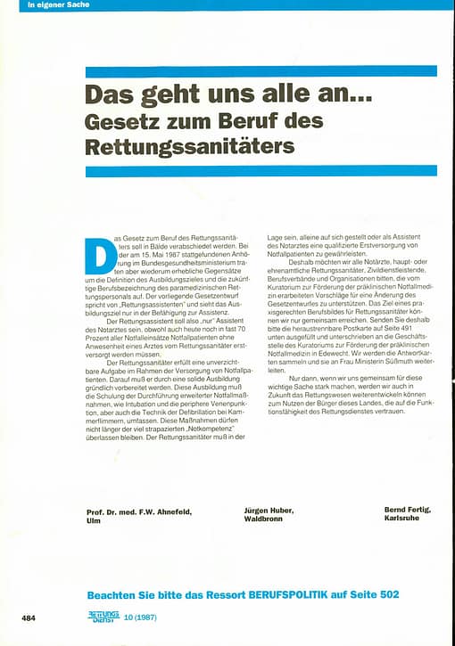 RETTUNGSDIENST 09/1987