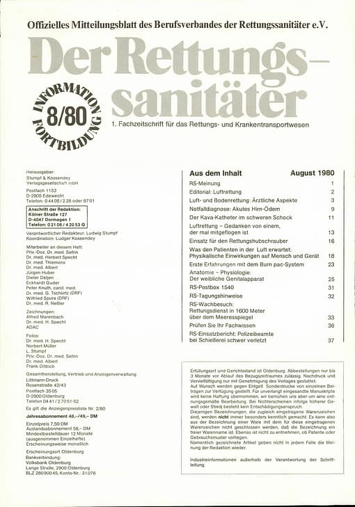 Der Rettungssanitäter 08/1980