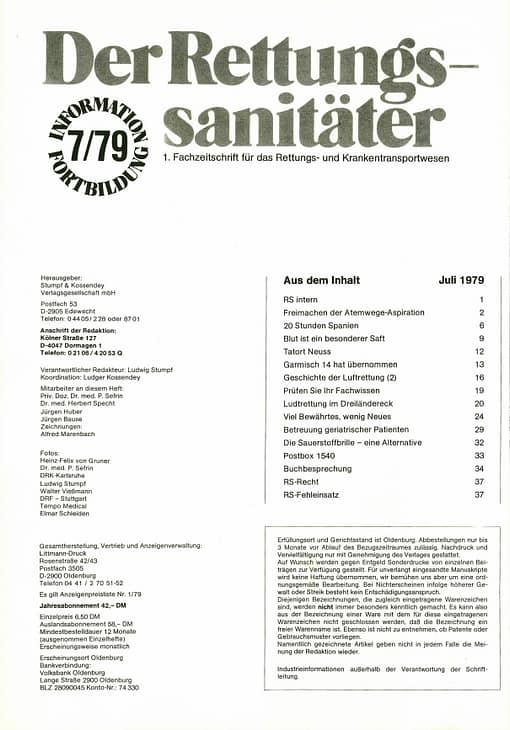 Der Rettungssanitäter 07/1979