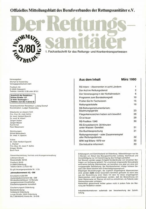 Der Rettungssanitäter 03/1980