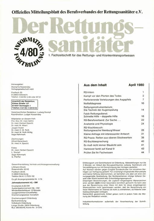 Der Rettungssanitäter 04/1980