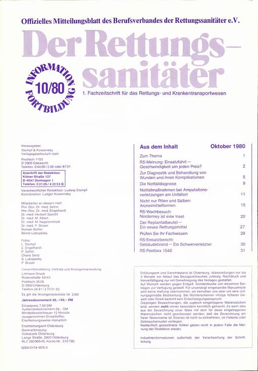 Der Rettungssanitäter 10/1980