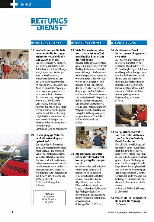 RETTUNGSDIENST 02/2007