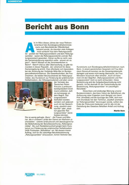 RETTUNGSDIENST 11/1987