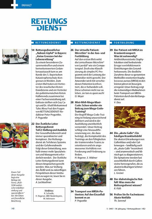 RETTUNGSDIENST 05/2007
