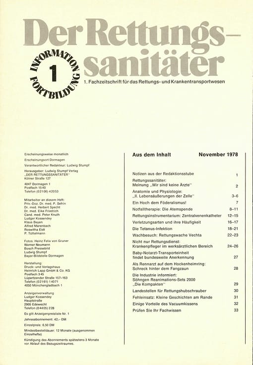 Der RettungssanitÃ¤ter 11/1978