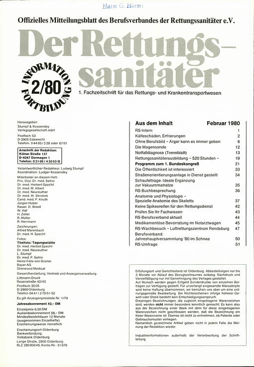 Der Rettungssanitäter 02/1980