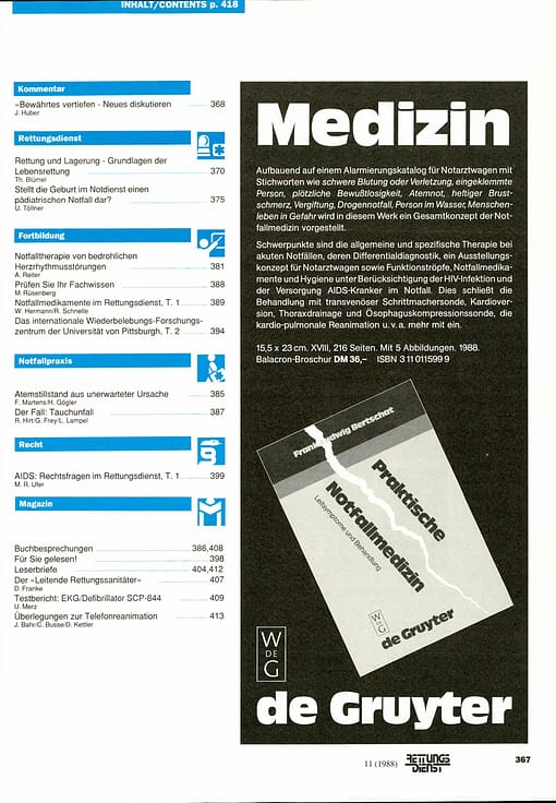 RETTUNGSDIENST 07/1988